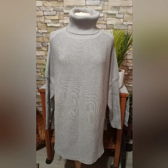 Women's Large Oversized Lillusory Designer Soft Stretchy Long Sweater Dress - Picture 2 of 7